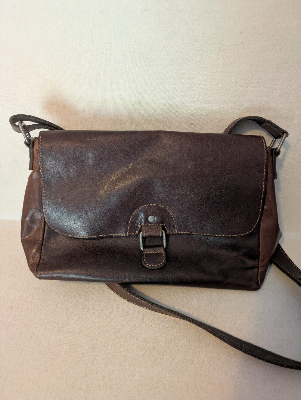 Jack Georges Voyager Olivia Brown Buffalo Hand Stained Leather, Adjustable strap